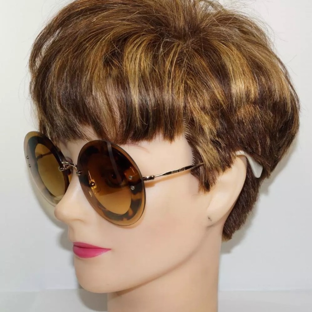 Miu Miu Round Wire Tortoise Sunglasses - Picture 3 of 4